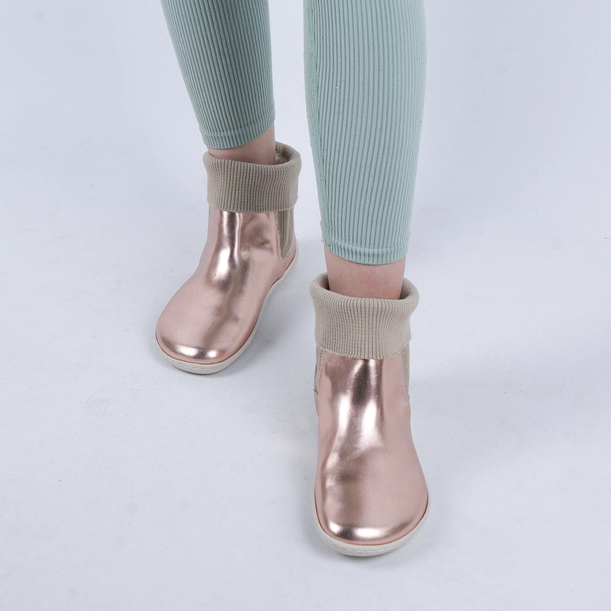 Bright Barefoot Socks Chelsea Shoes – 6mm Rubber Sole – Rose Gold