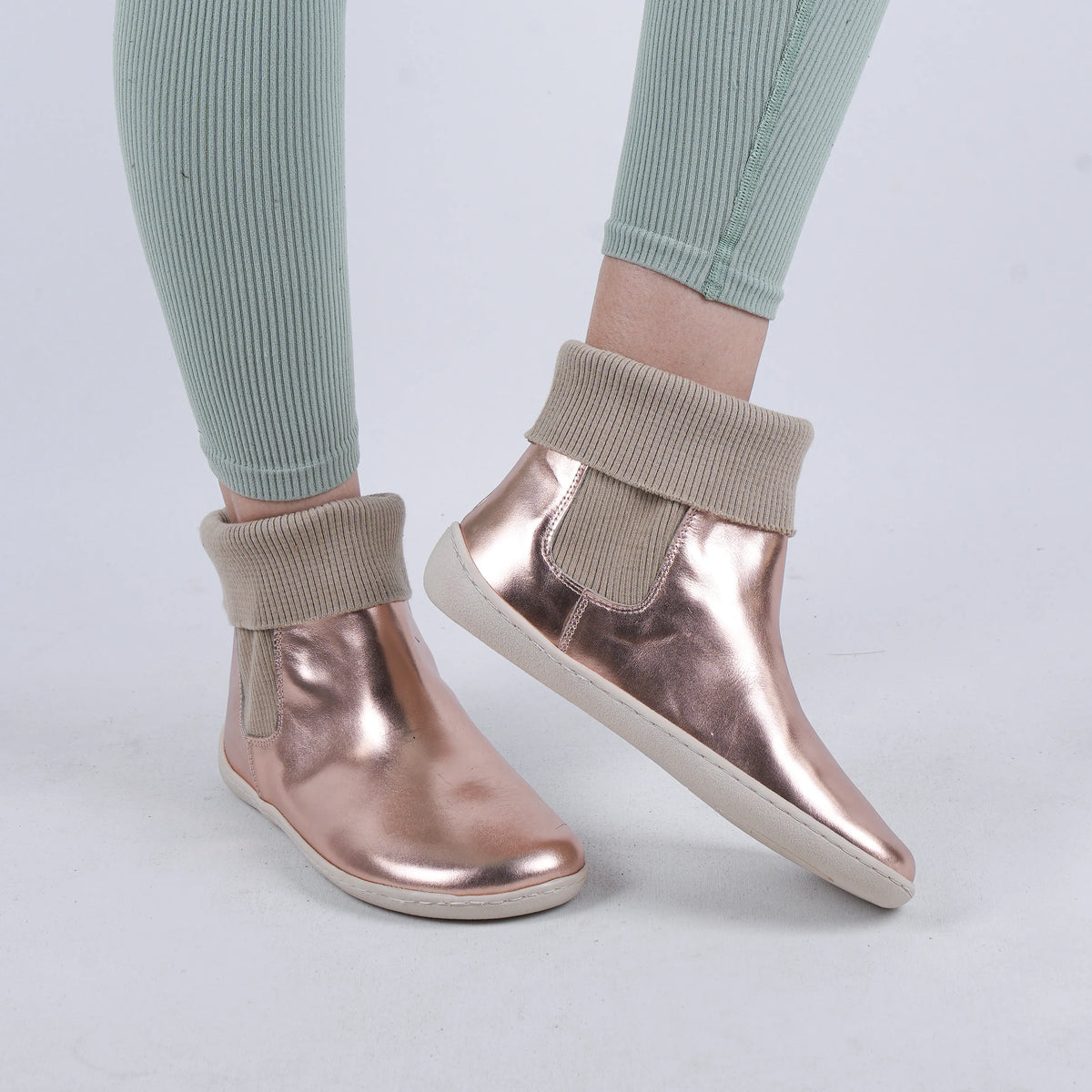 Bright Barefoot Socks Chelsea Shoes – 6mm Rubber Sole – Rose Gold