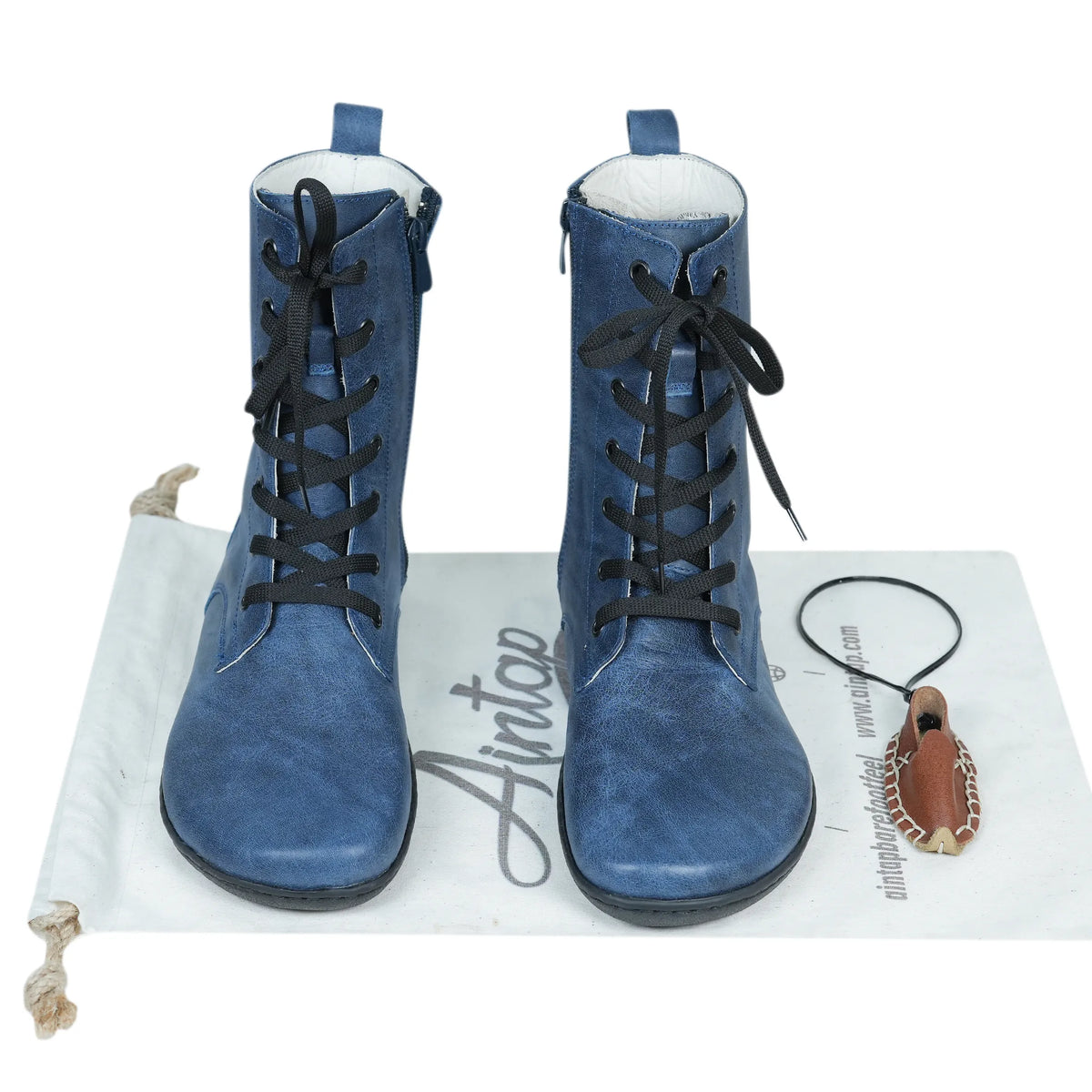 Crazy Barefoot Long Boots Shoes – 6mm Rubber Sole – Navy Blue