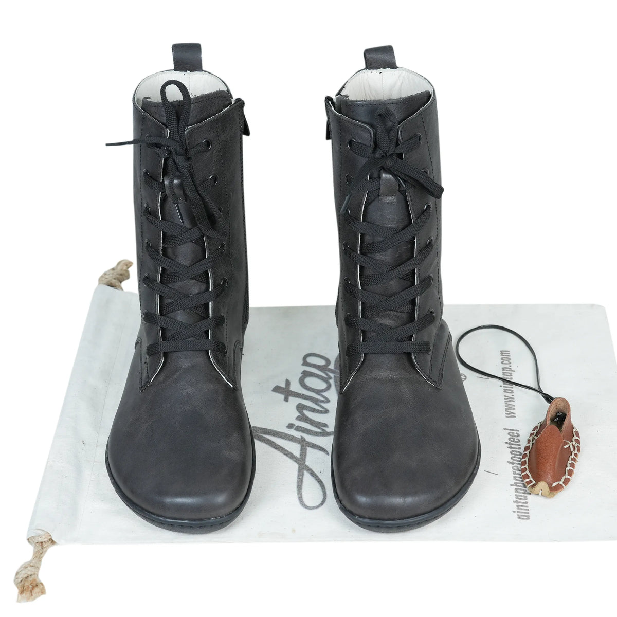 Crazy Barefoot Long Boots Shoes – 6mm Rubber Sole – Black