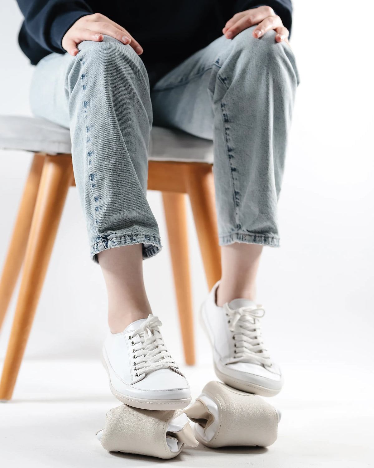 Smooth Barefoot Converse Shoes – 6mm Rubber Sole – Full White