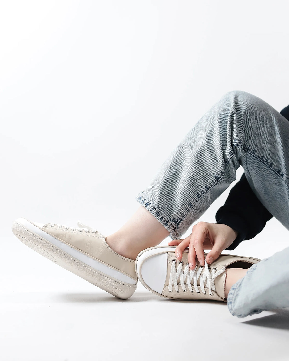 Smooth Barefoot Converse Shoes – 6mm Rubber Sole – Cream