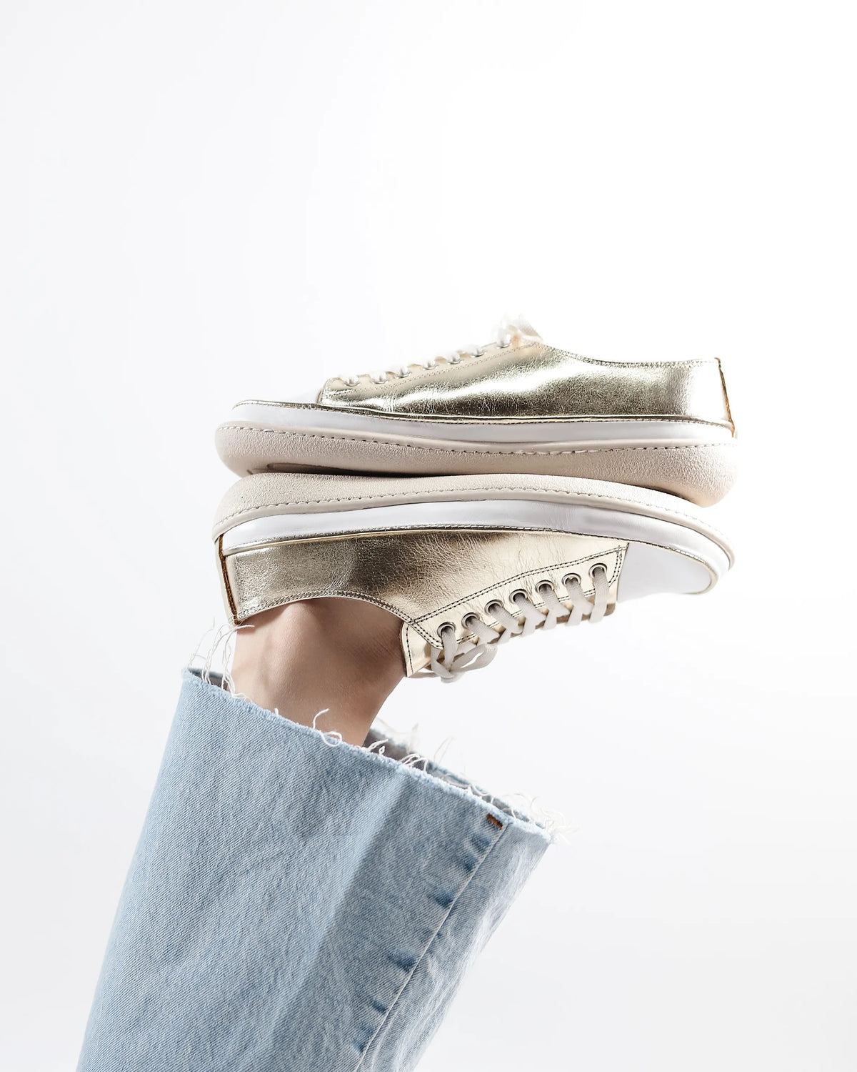 Bright Barefoot Converse Shoes – 6mm Rubber Sole – Gold