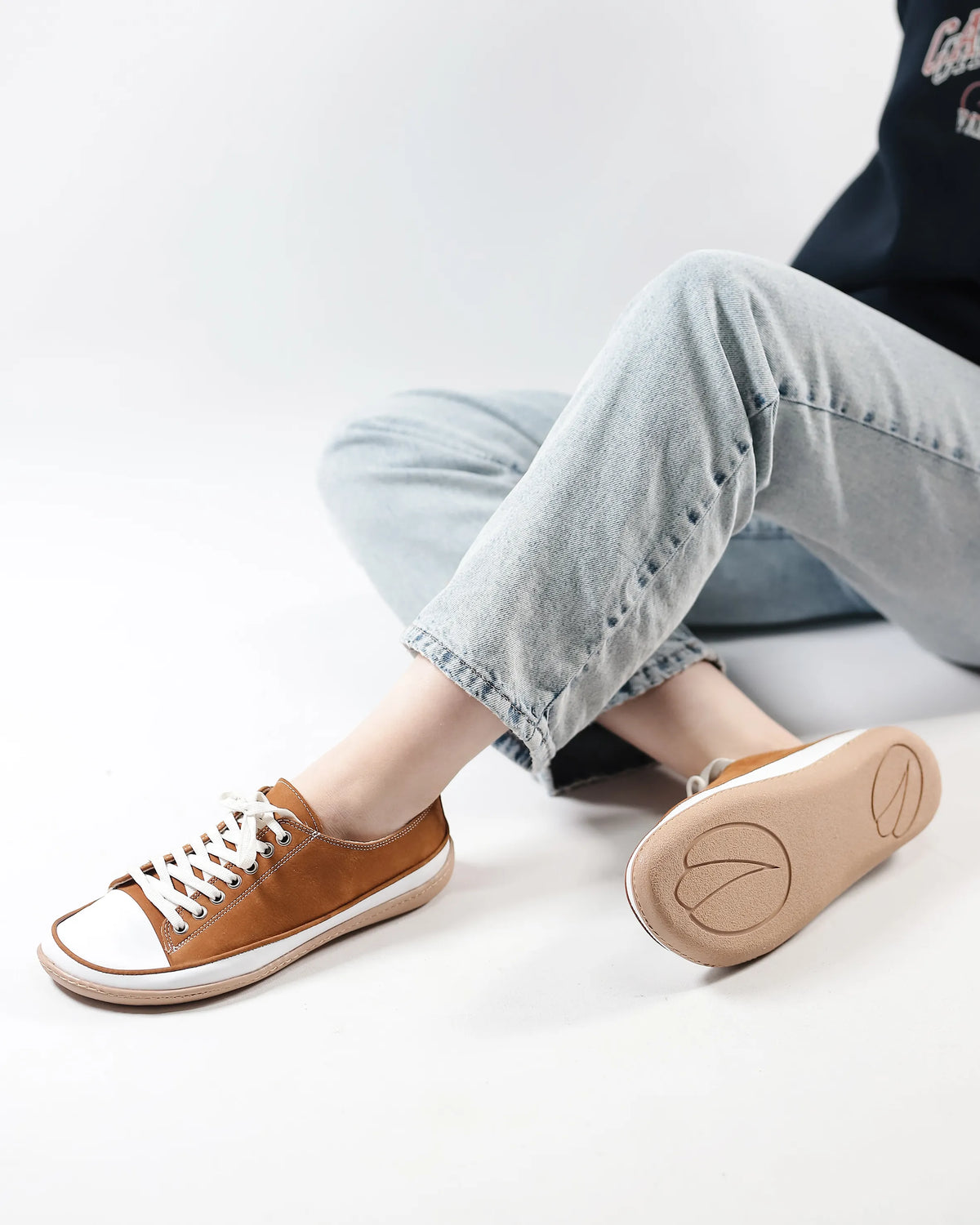 Nubuck Barefoot Converse Shoes – 6mm Rubber Sole – Tan