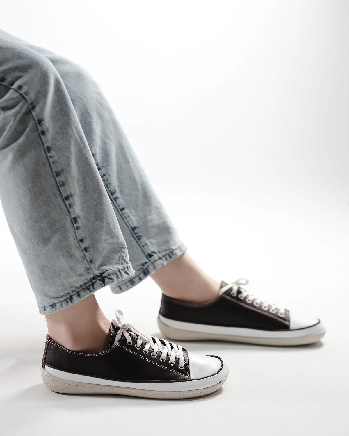 Smooth Barefoot Converse Shoes – 6mm Rubber Sole – Dark Brown