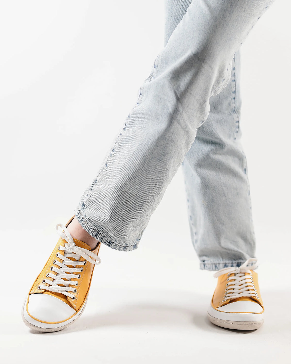 Smooth Barefoot Converse Shoes – 6mm Rubber Sole – Mustard