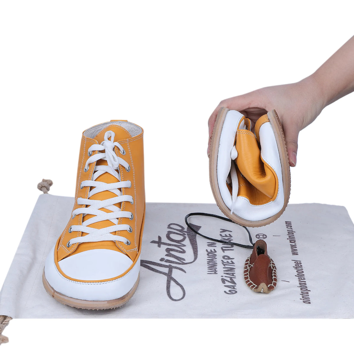 Smooth Barefoot Long Boots Converse Shoes – Eva Outsole – Mustard