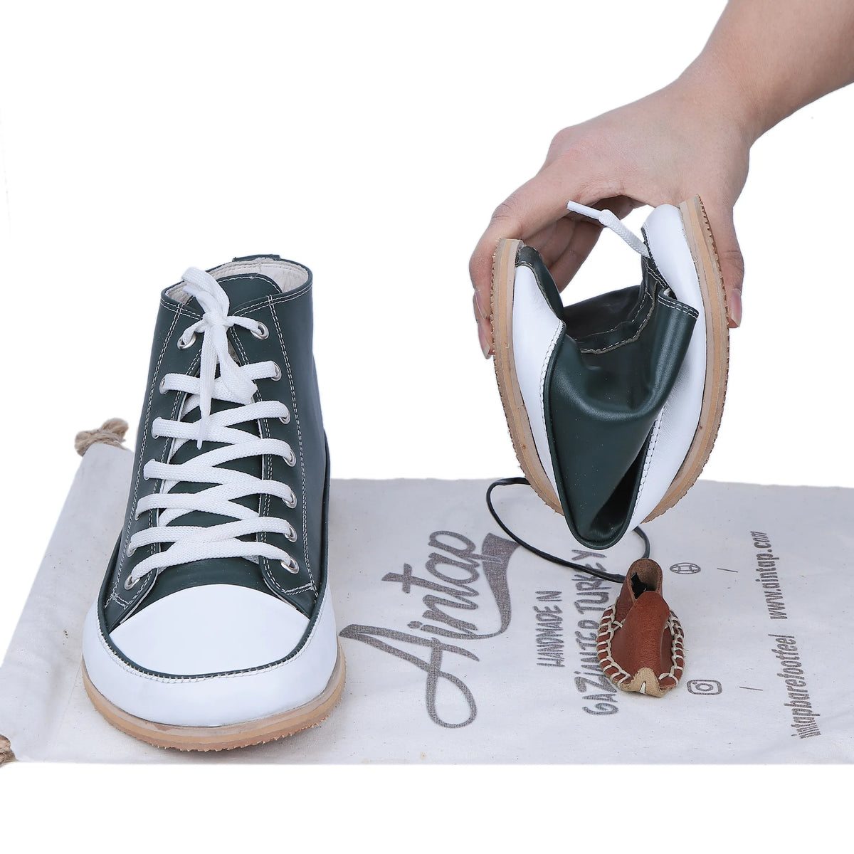 Smooth Barefoot Long Boots Converse Shoes – Eva Outsole – Green