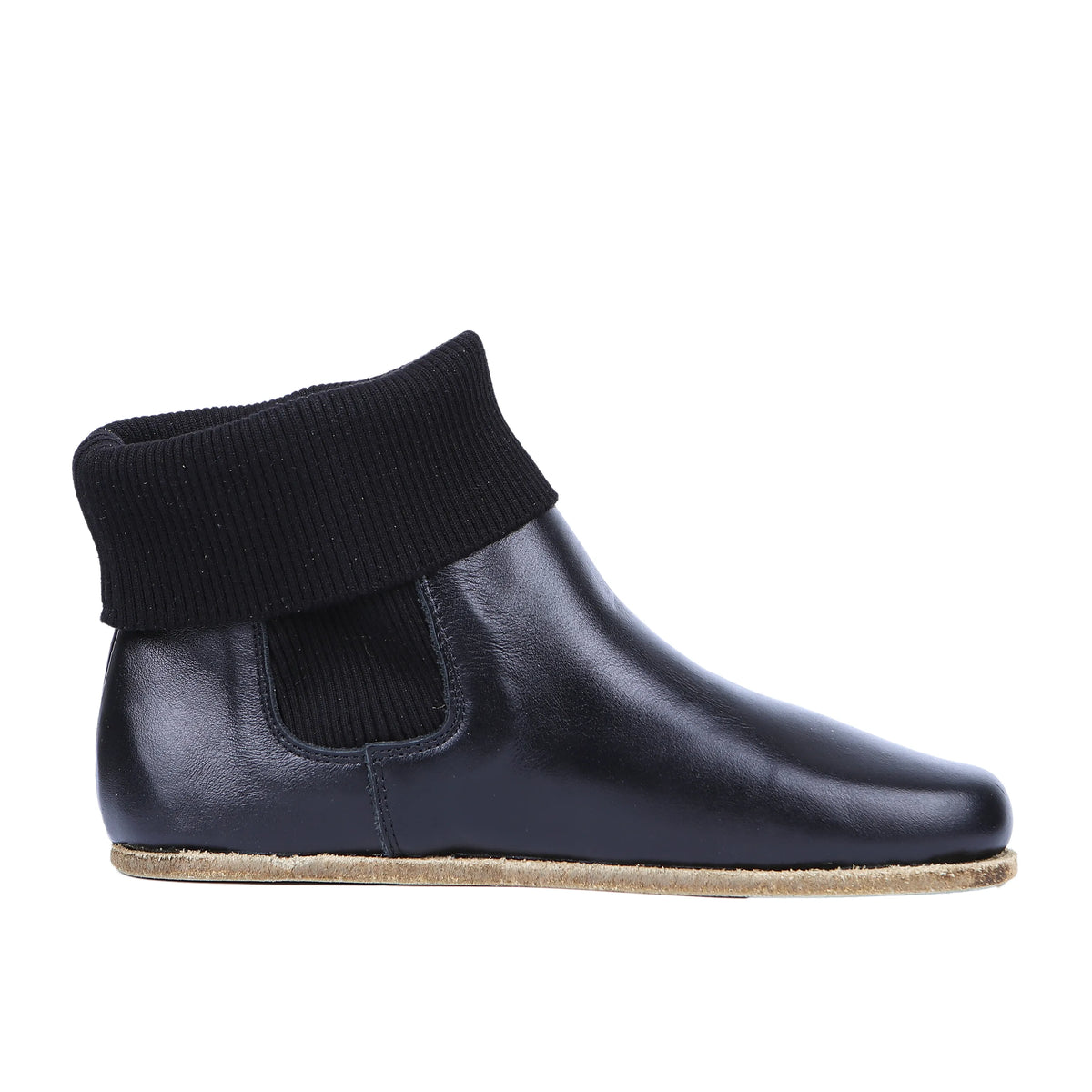 Smooth Barefoot Socks Chelsea Shoes – Classic Sole — Leather Sole – Black