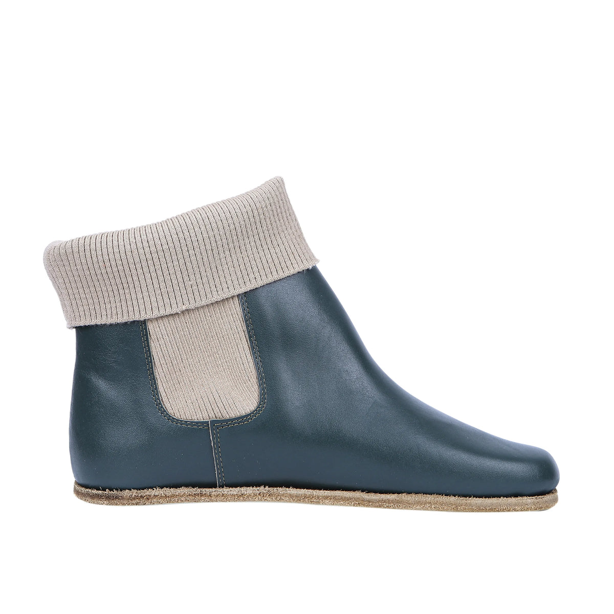 Smooth Barefoot Socks Chelsea Shoes – Classic Sole — Leather Sole – Green
