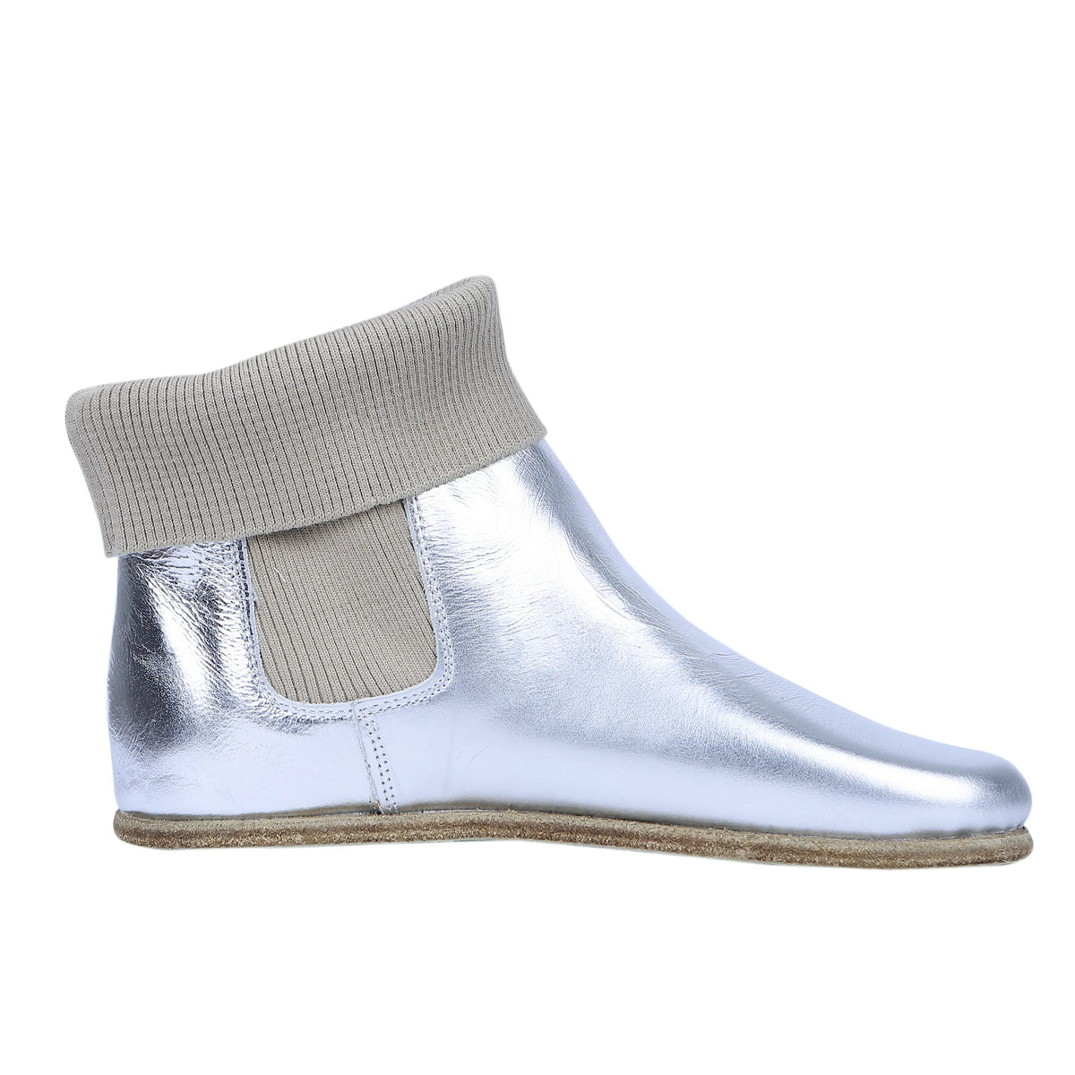 Bright Barefoot Socks Chelsea Shoes – Classic Sole — Leather Sole – Silver