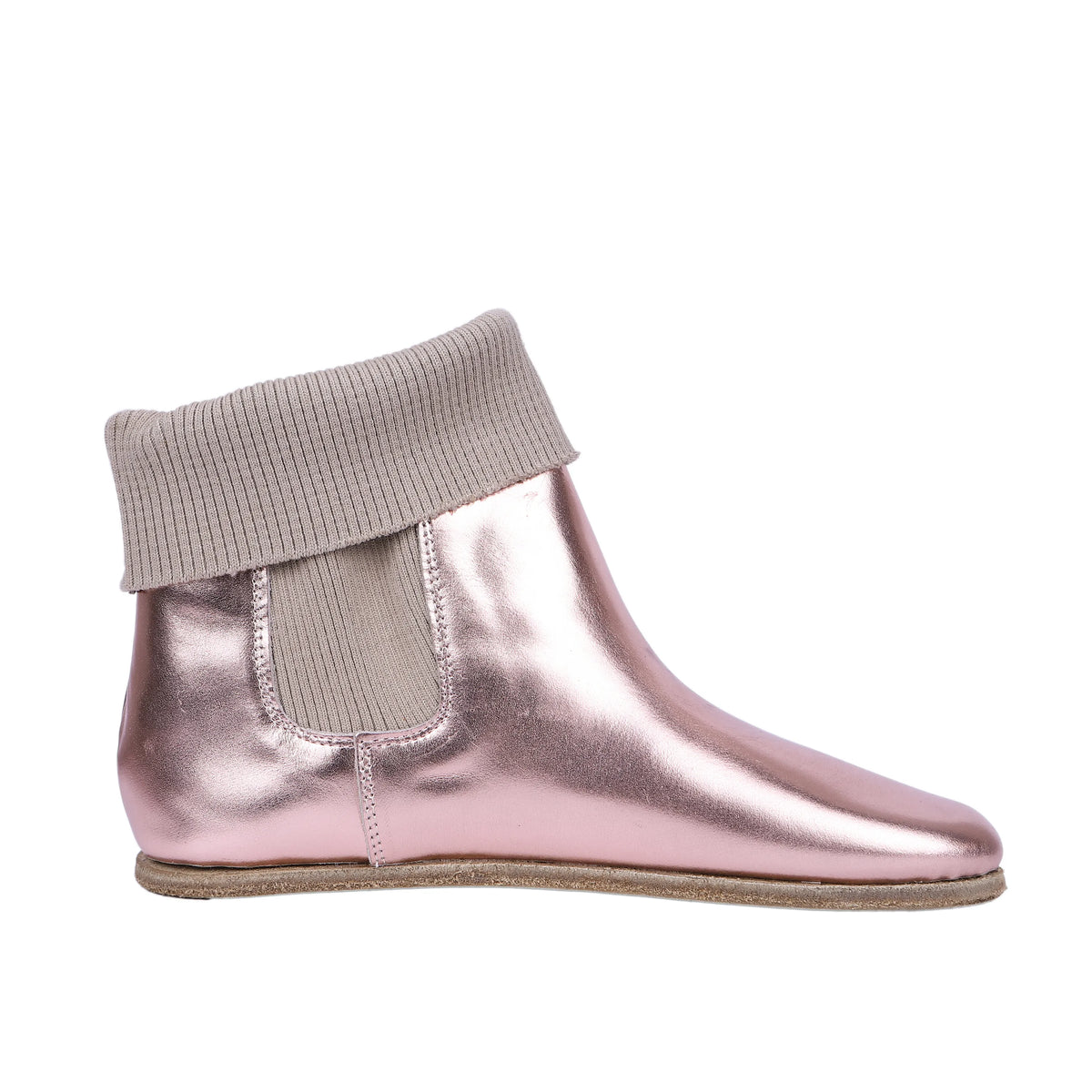 Bright Barefoot Socks Chelsea Shoes – Classic Sole — Leather Sole – Rose Gold