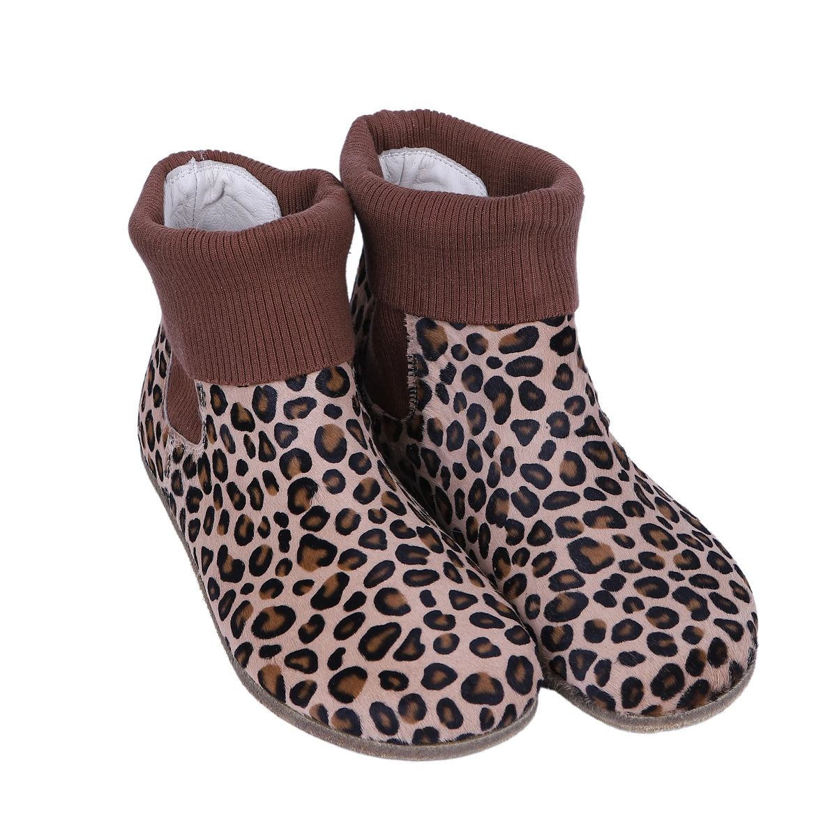 Hair Barefoot Socks Chelsea Shoes – Classic Sole — Leather Sole – Leopard