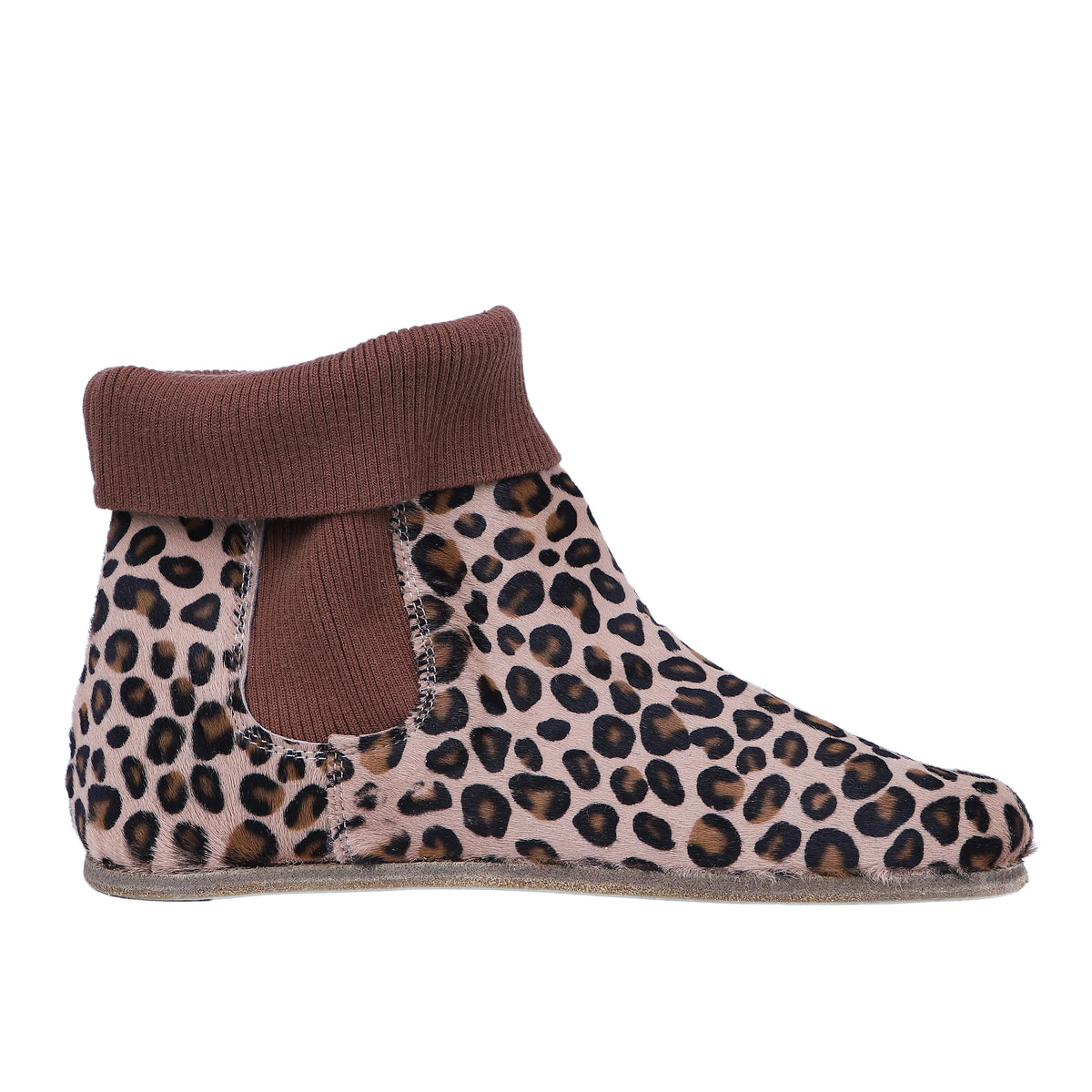 Hair Barefoot Socks Chelsea Shoes – Classic Sole — Leather Sole – Leopard