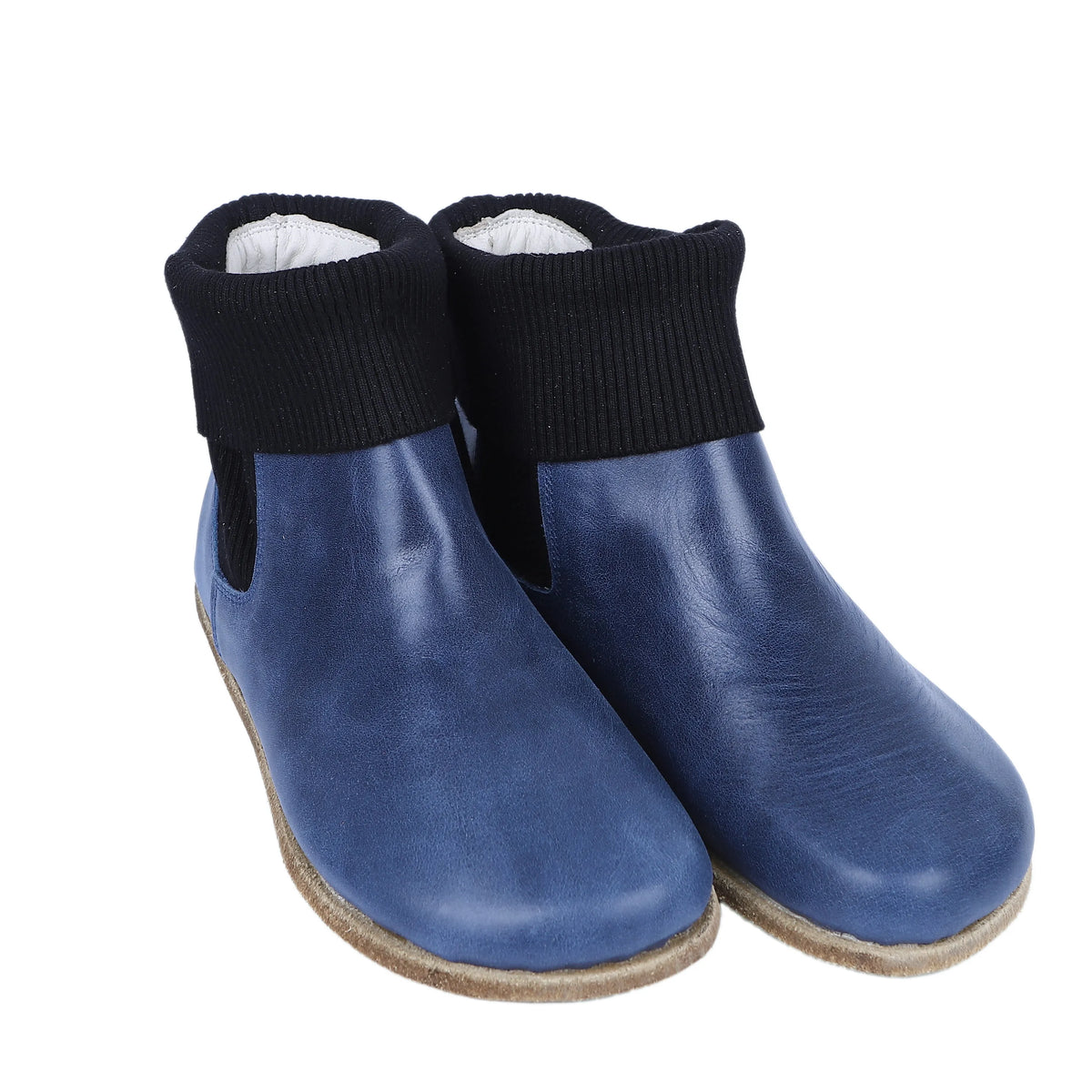 Crazy Barefoot Socks Chelsea Shoes – Classic Sole — Leather Sole – Navy Blue