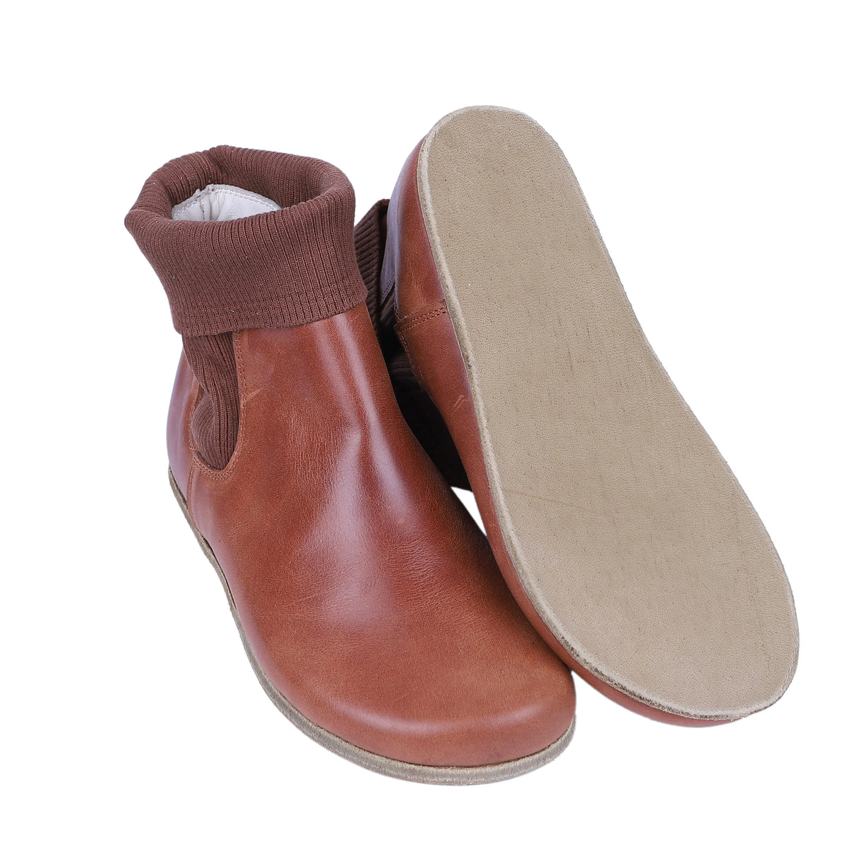 Crazy Barefoot Socks Chelsea Shoes – Classic Sole — Leather Sole – Brown