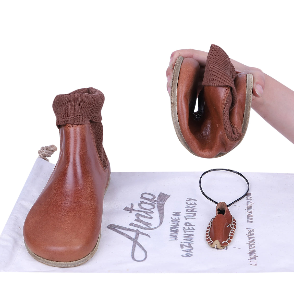 Crazy Barefoot Socks Chelsea Shoes – Classic Sole — Leather Sole – Brown