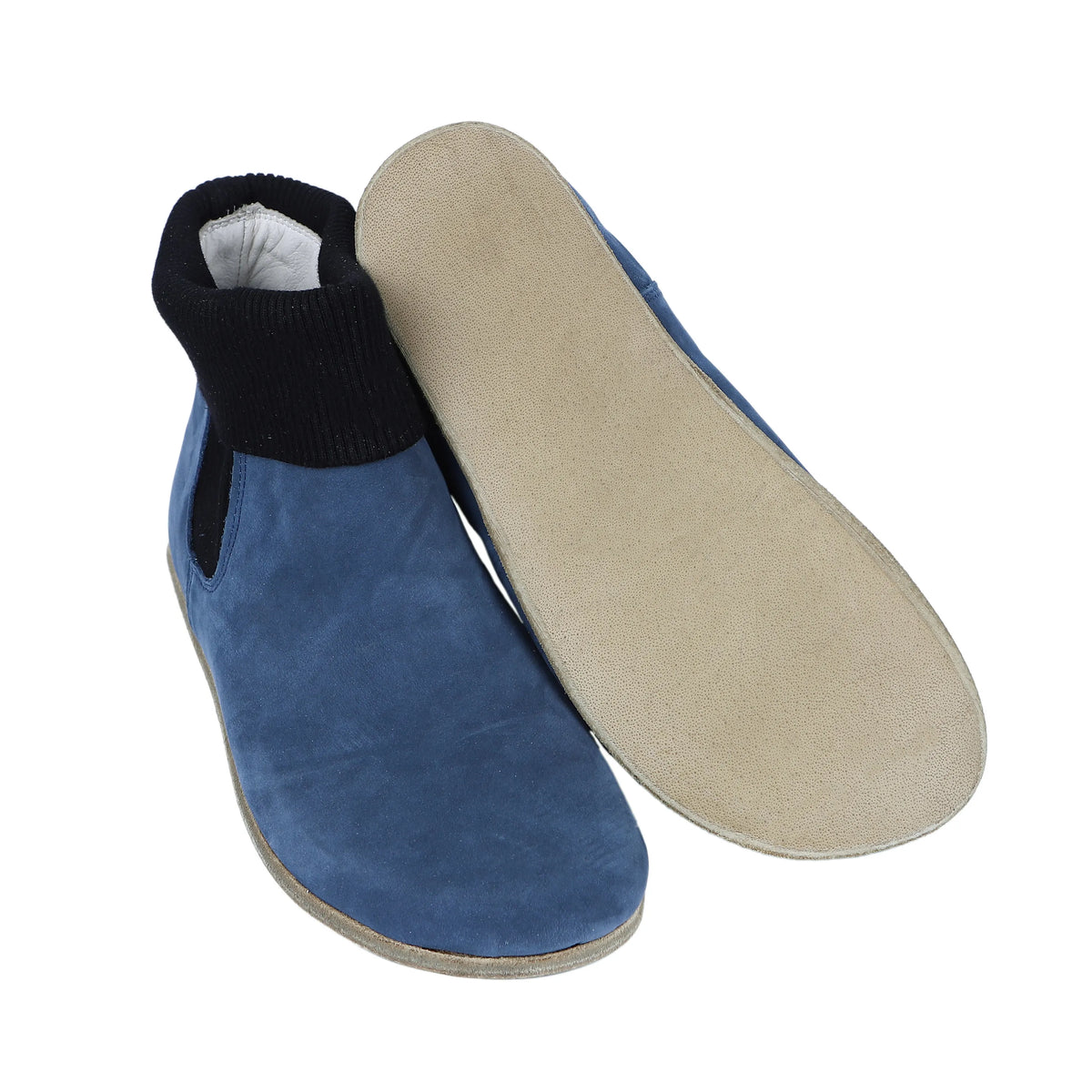 Nubuck Barefoot Socks Chelsea Shoes – Classic Sole — Leather Sole – Jeans