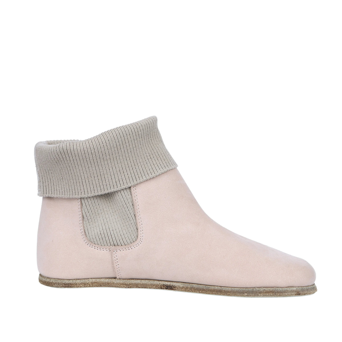 Nubuck Barefoot Socks Chelsea Shoes – Classic Sole — Leather Sole – Cream