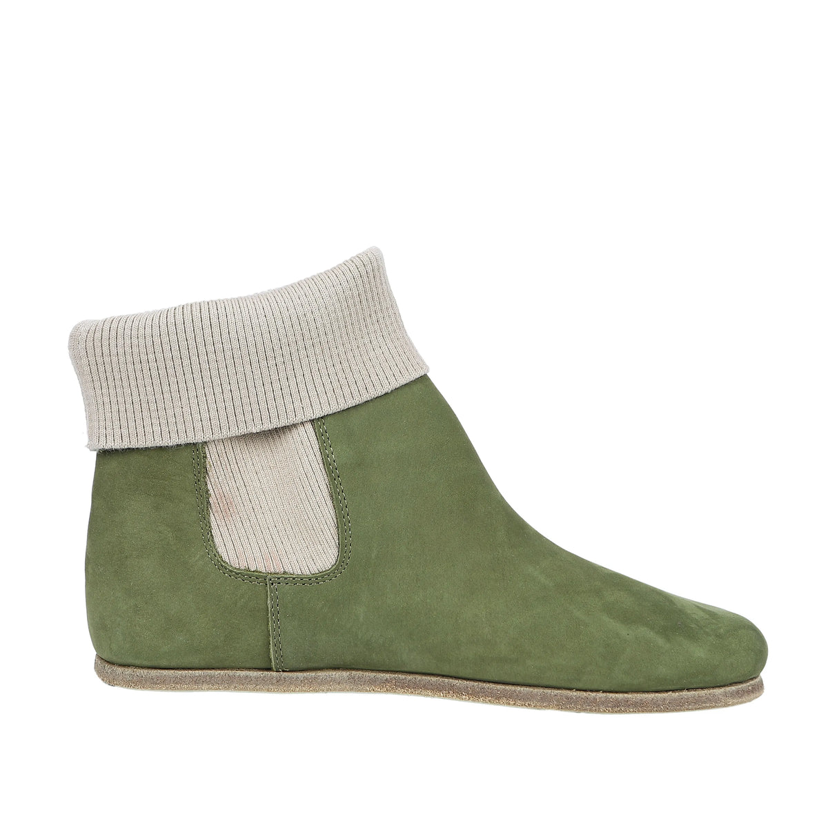 Nubuck Barefoot Socks Chelsea Shoes – Classic Sole — Leather Sole – Green