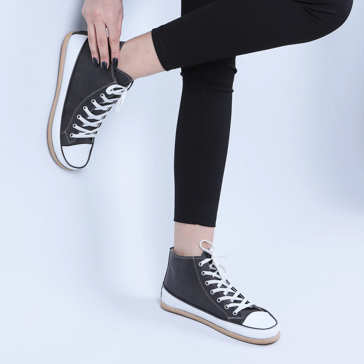 Crazy Barefoot Long Boots Converse Shoes – Eva Outsole – Black