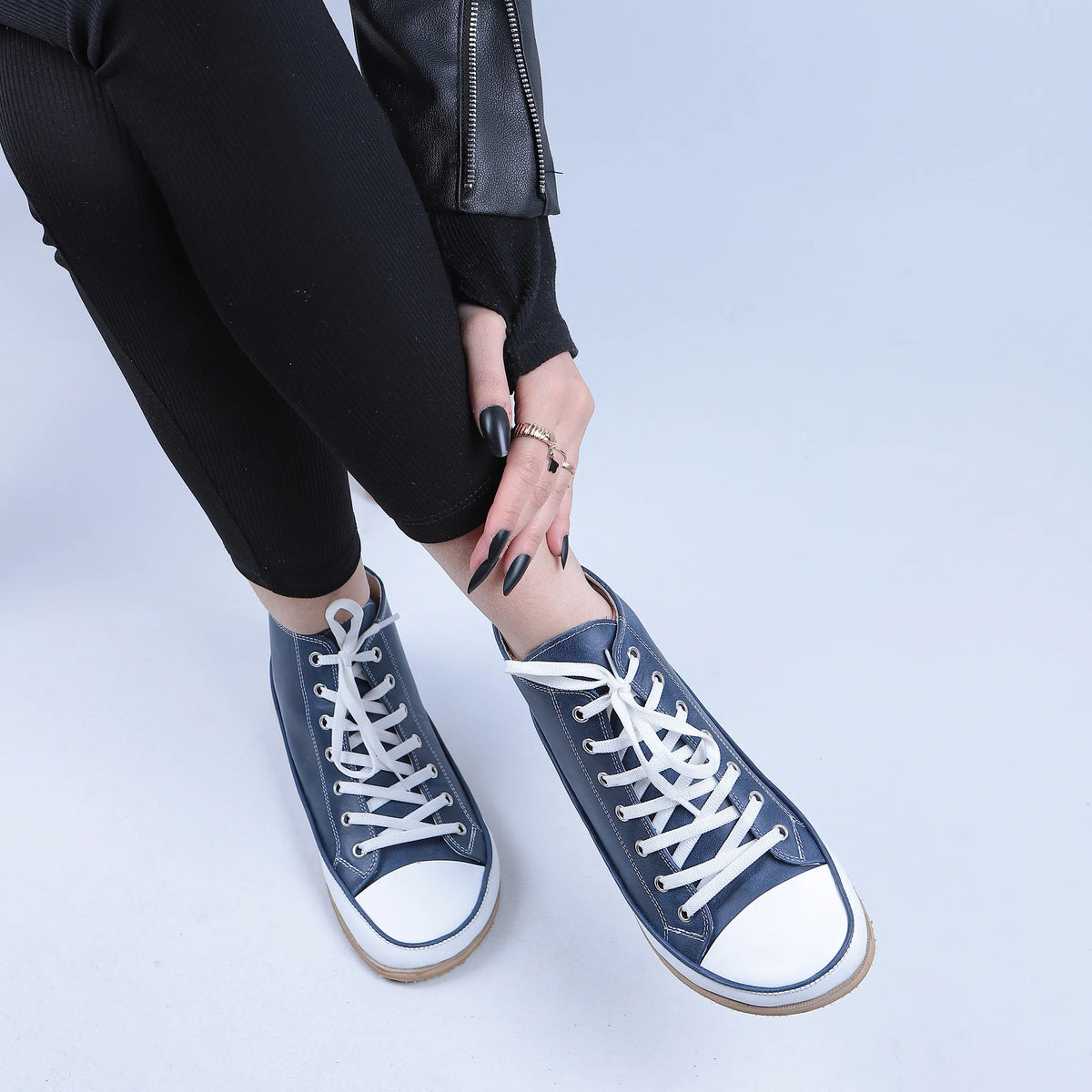 Crazy Barefoot Long Boots Converse Shoes – Eva Outsole – Navy Blue