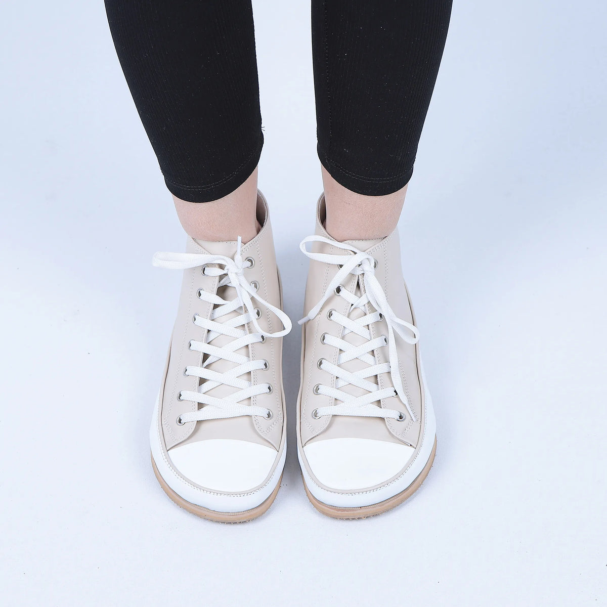 Smooth Barefoot Long Boots Converse Shoes – Eva Outsole – Cream