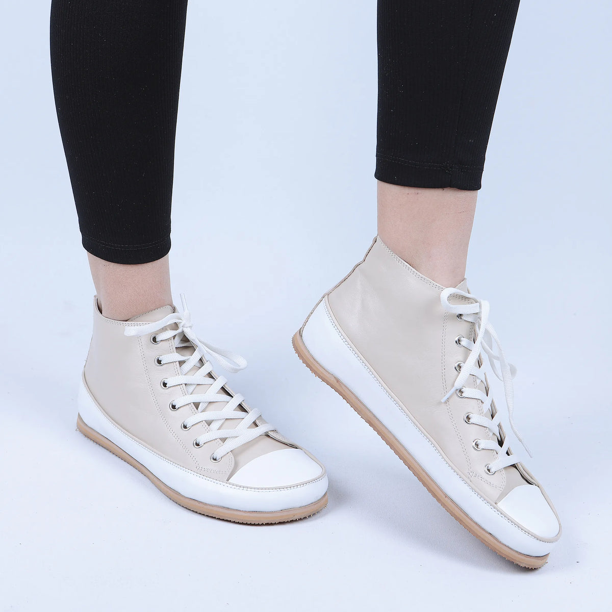 Smooth Barefoot Long Boots Converse Shoes – Eva Outsole – Cream