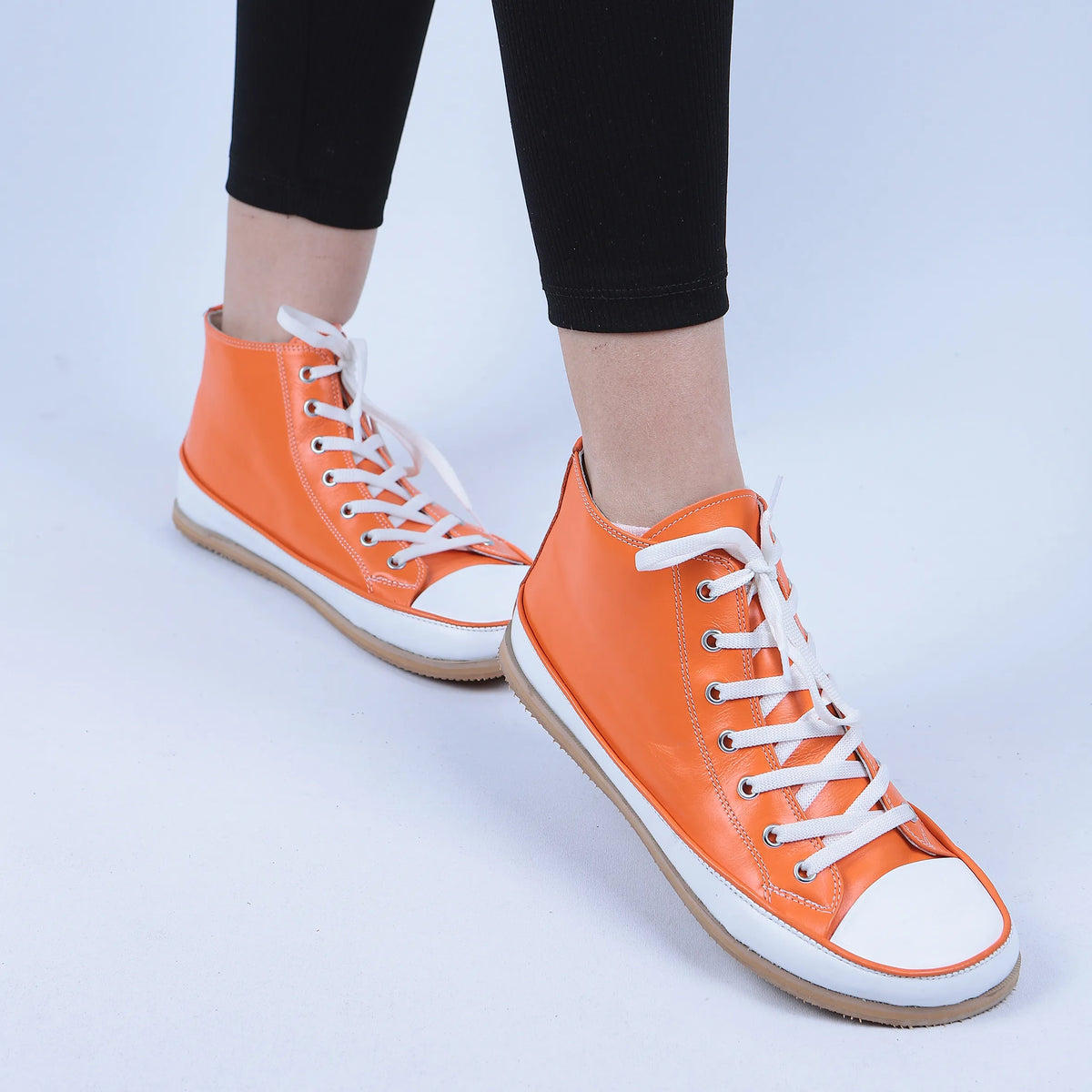 Smooth Barefoot Long Boots Converse Shoes – Eva Outsole – Orange