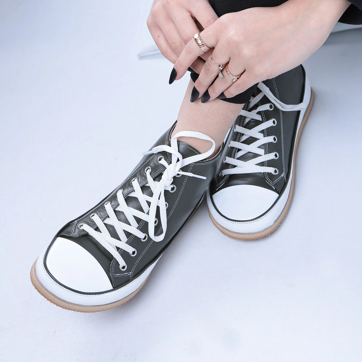 Smooth Barefoot Long Boots Converse Shoes – Eva Outsole – Olive Green
