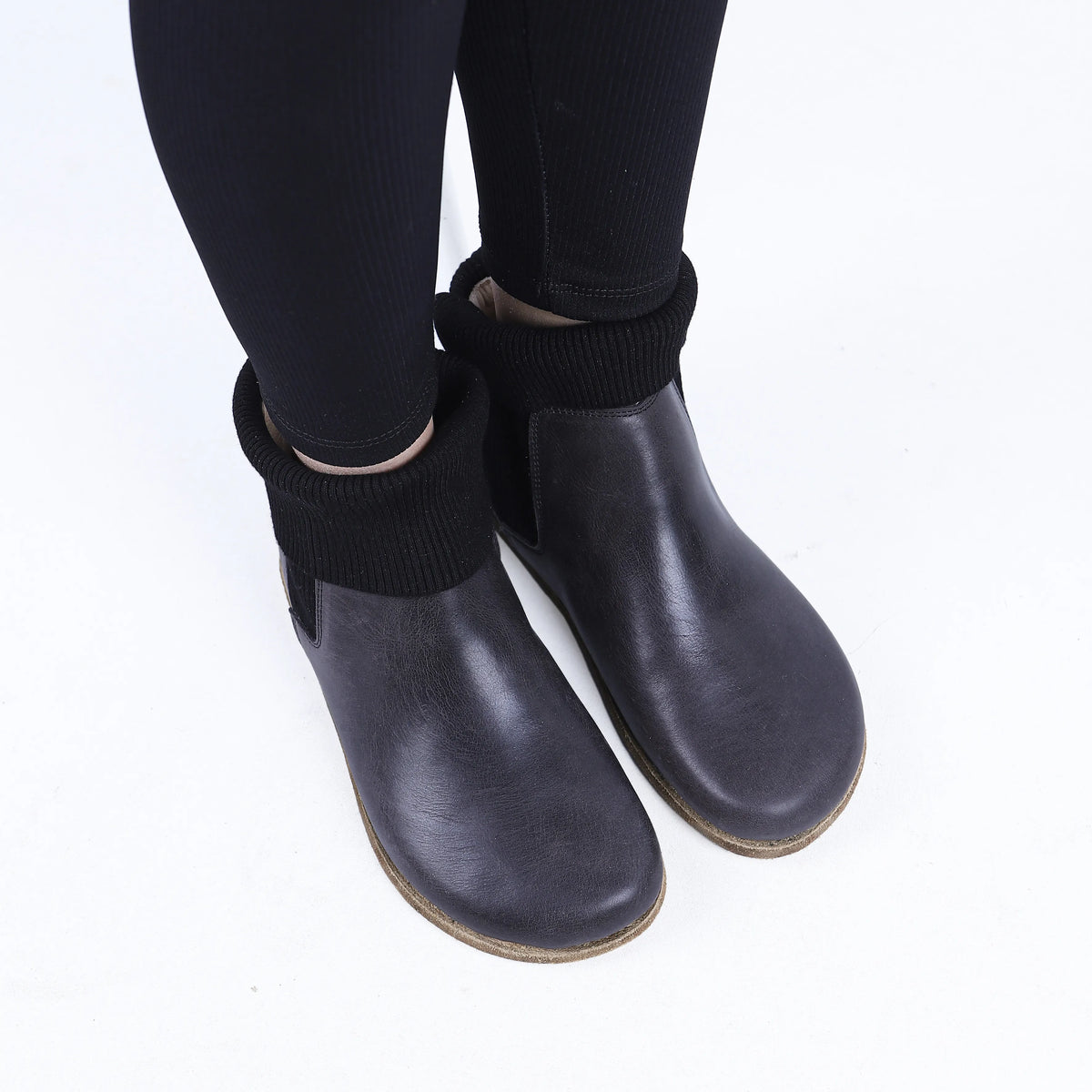 Crazy Barefoot Socks Chelsea Shoes – Classic Sole — Leather Sole – Black
