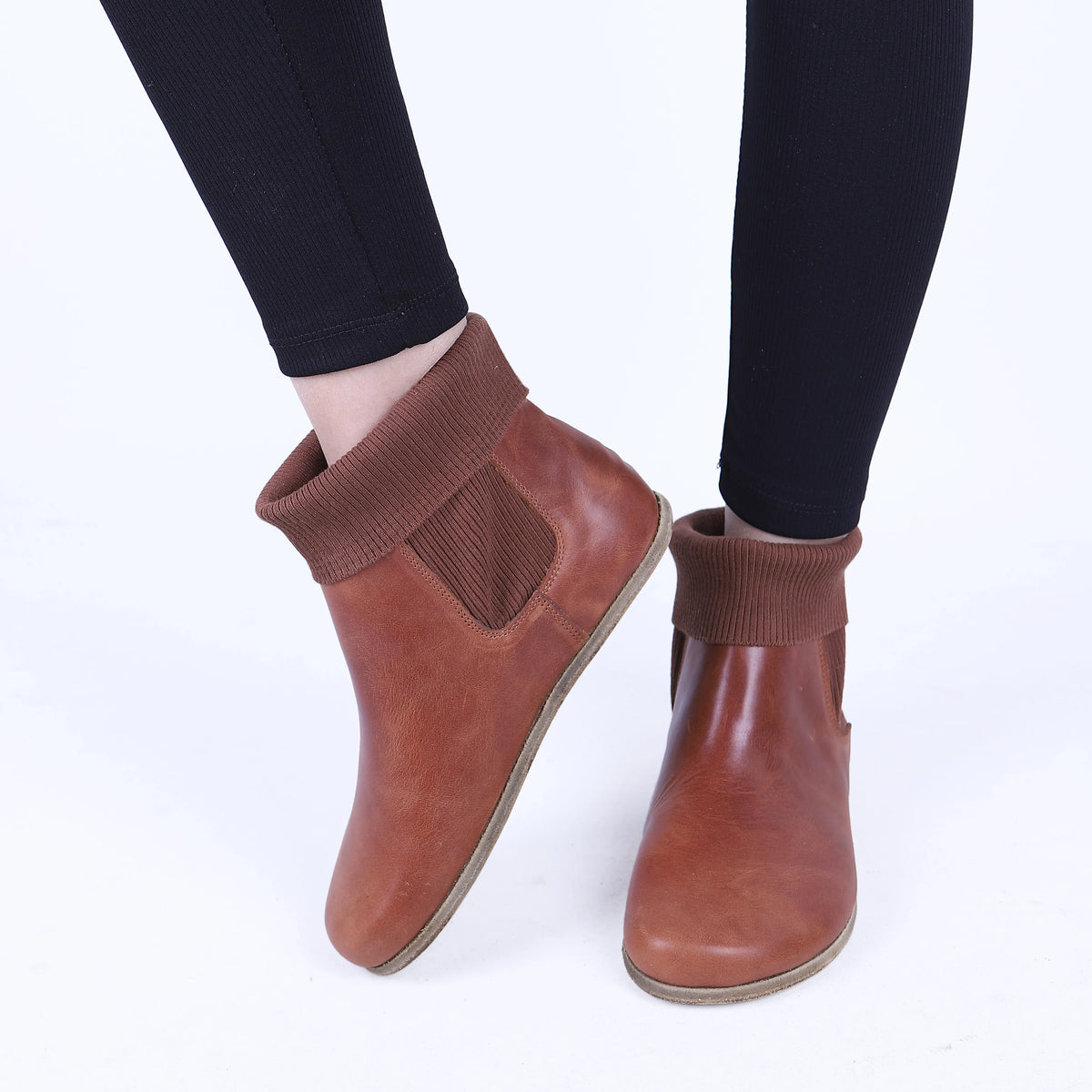 Crazy Barefoot Socks Chelsea Shoes – Classic Sole — Leather Sole – Brown