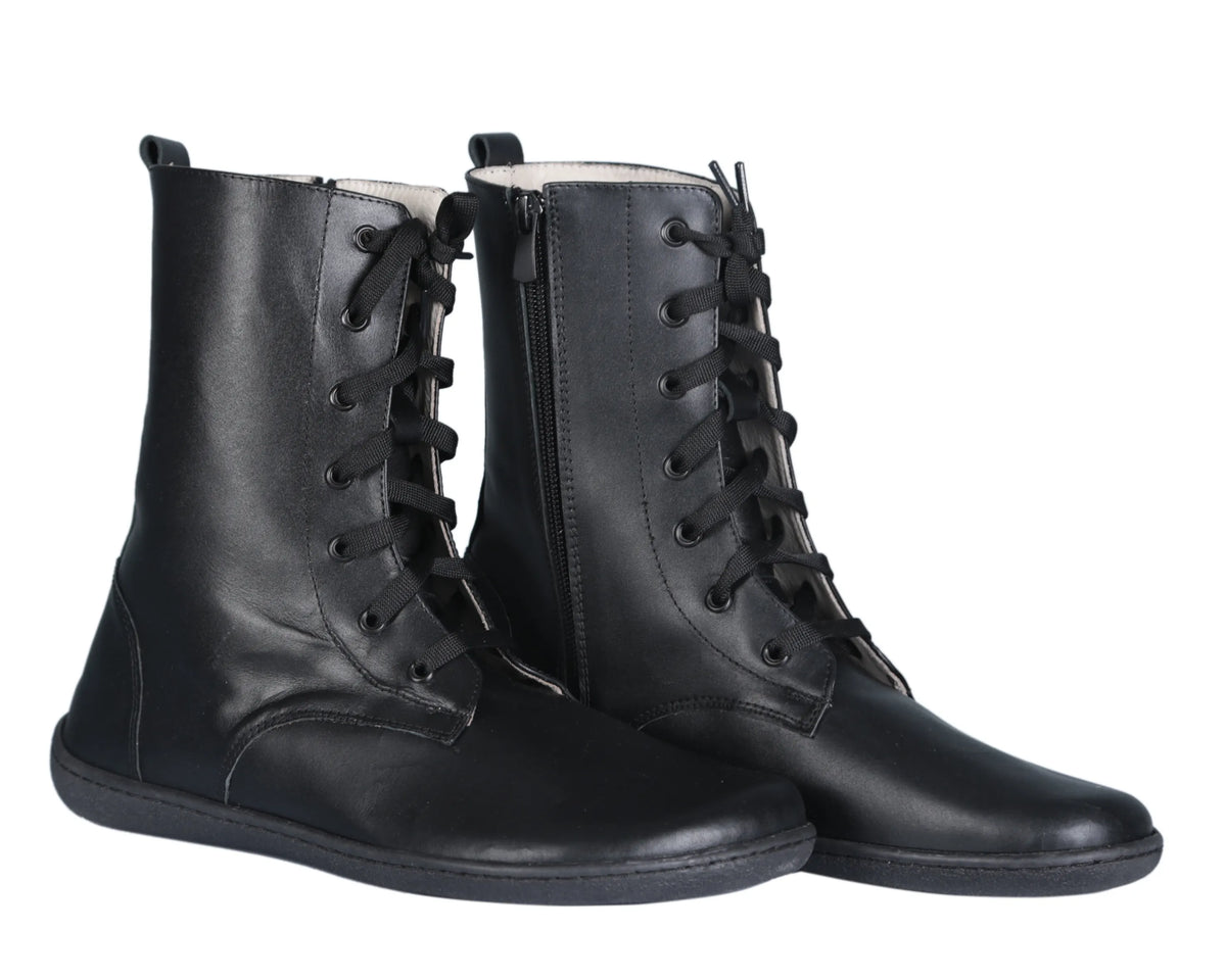 Smooth Barefoot Long Boots Shoes – 6mm Rubber Sole – Black