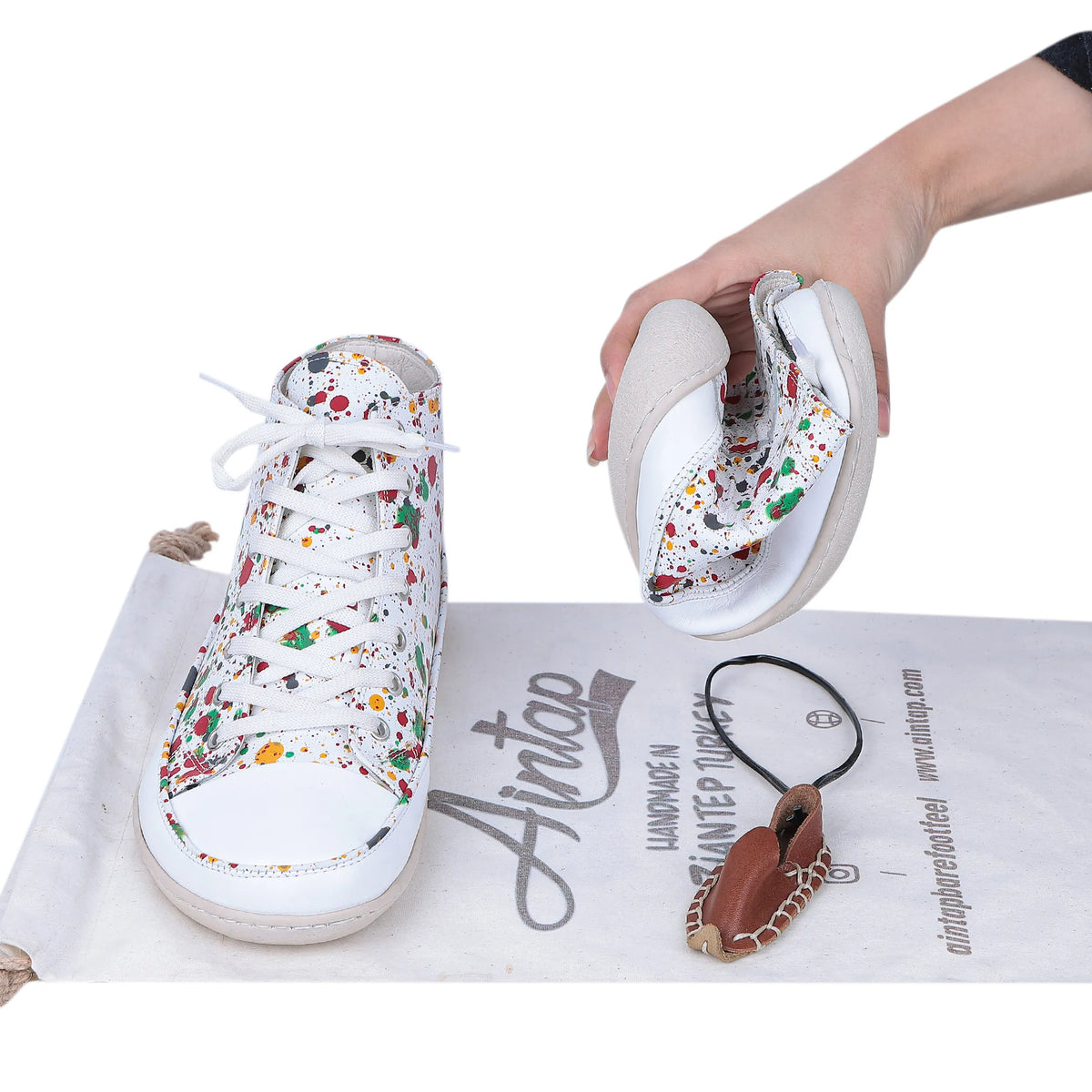Splanter Barefoot Long Boots Converse Shoes – 6mm Rubber Sole – White