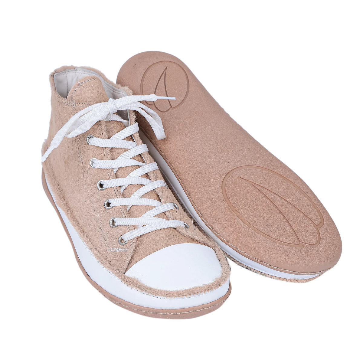 Hair Barefoot Long Boots Converse Shoes – 6mm Rubber Sole – Beige