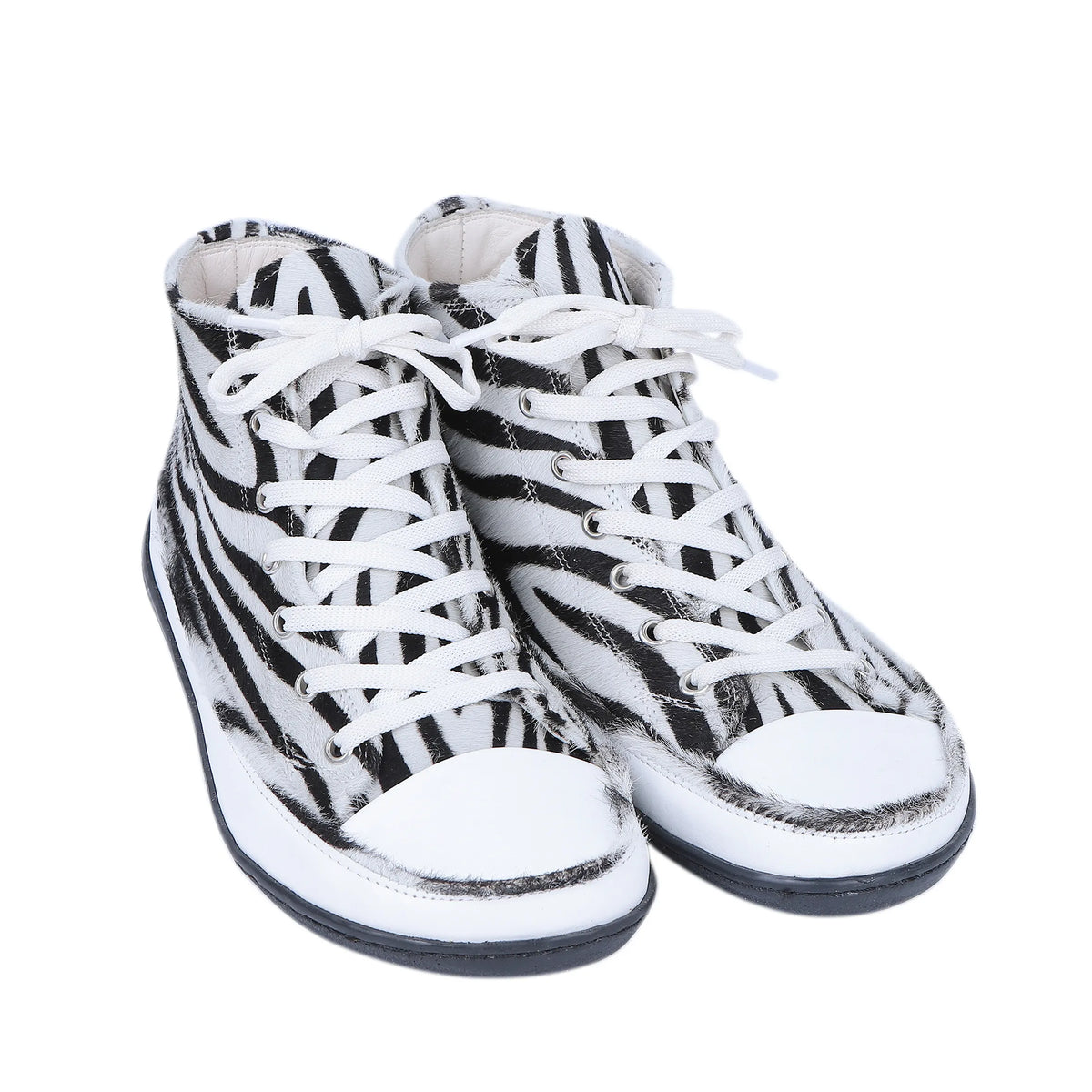 Hair Barefoot Long Boots Converse Shoes – 6mm Rubber Sole – Zebra