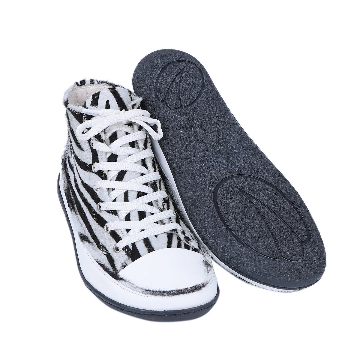 Hair Barefoot Long Boots Converse Shoes – 6mm Rubber Sole – Zebra