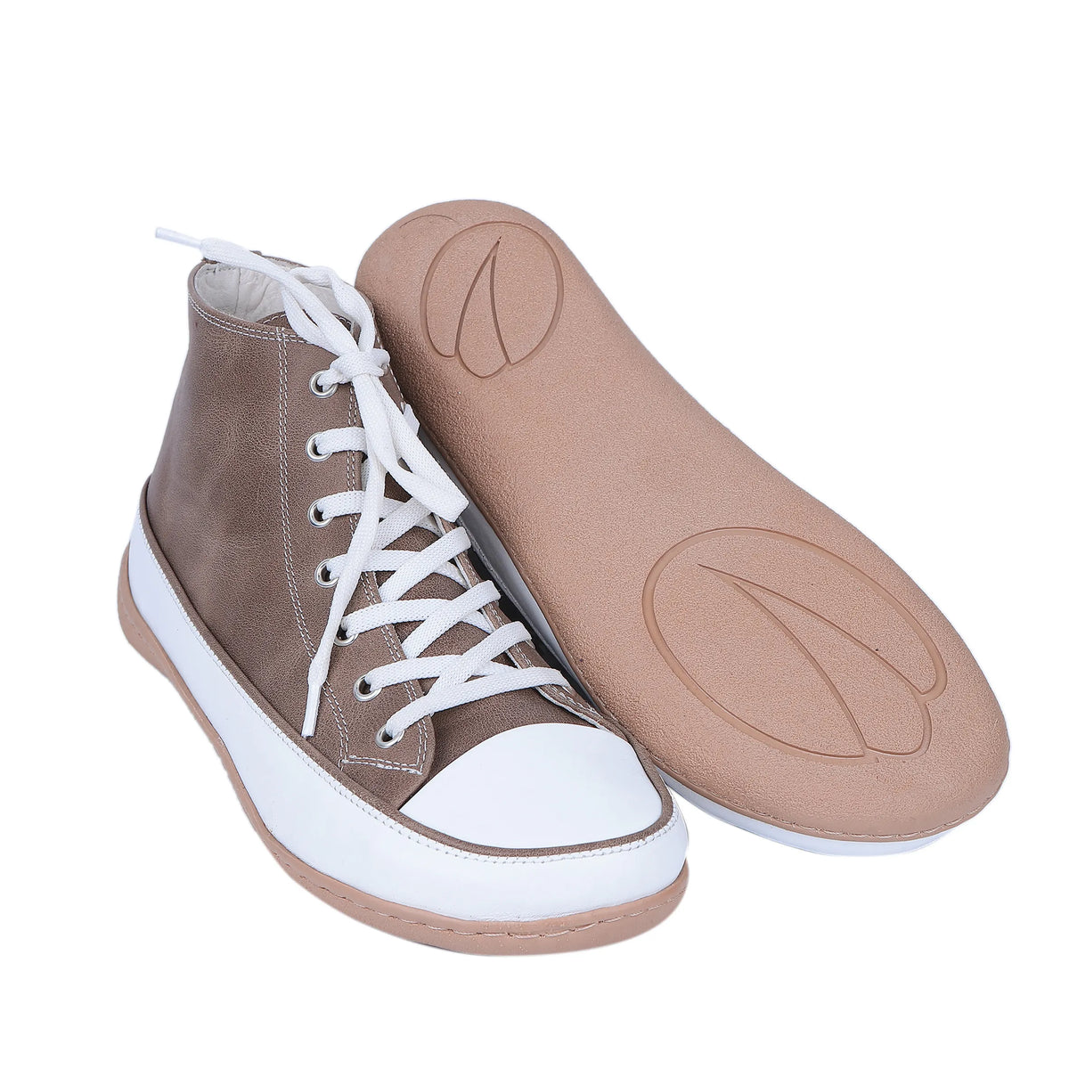 Crazy Barefoot Long Boots Converse Shoes – 6mm Rubber Sole – Beige Bizon