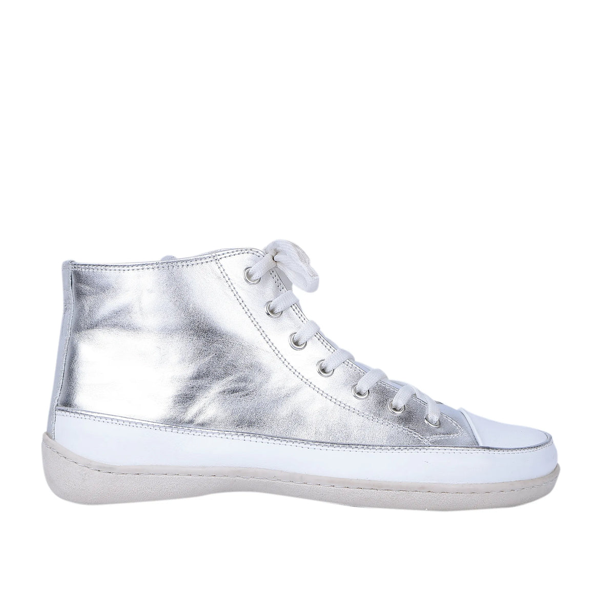 Bright Barefoot Long Boots Converse Shoes – 6mm Rubber Sole – Silver