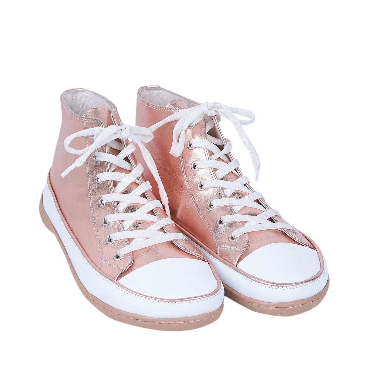 Bright Barefoot Long Boots Converse Shoes – 6mm Rubber Sole – Rose Gold