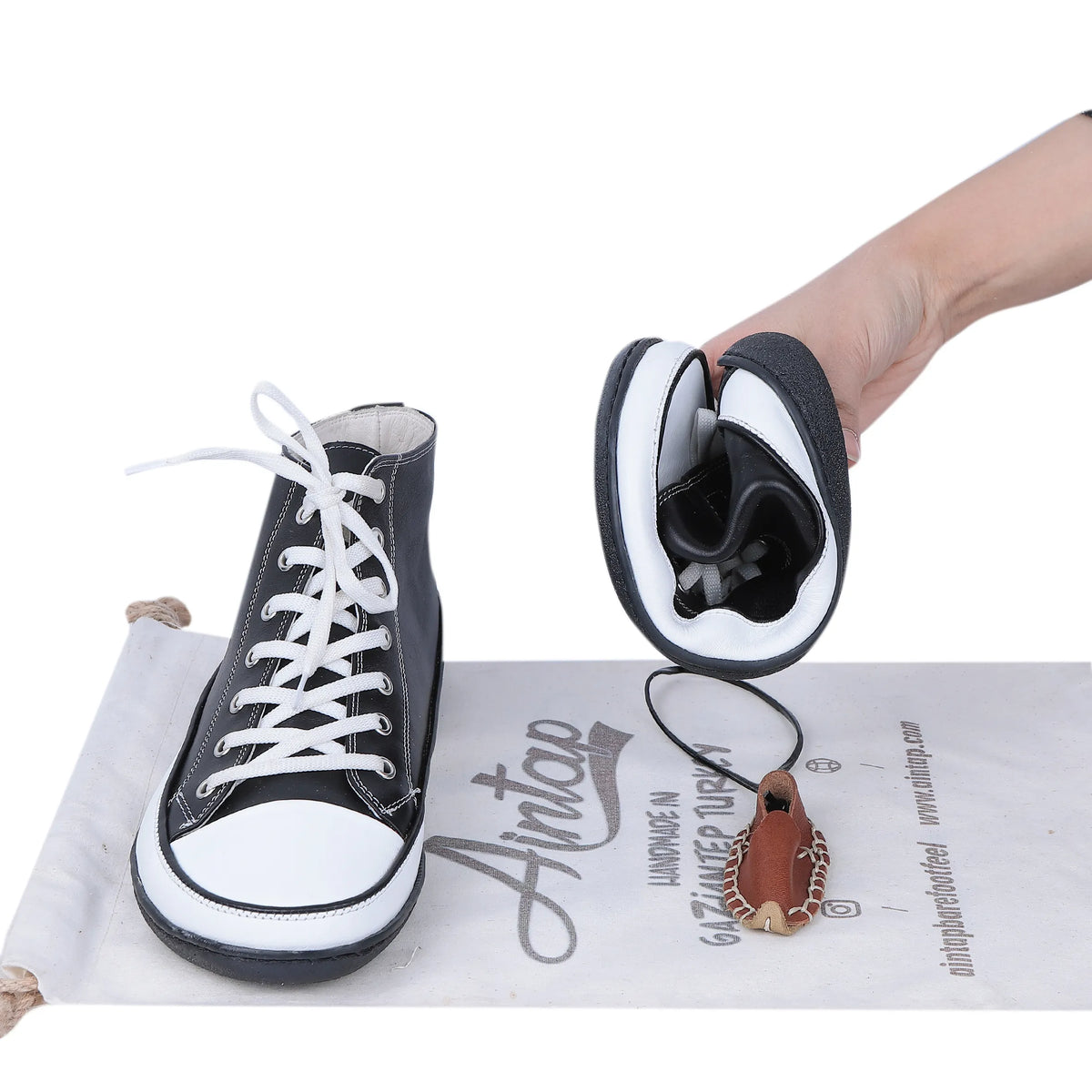 Smooth Barefoot Long Boots Converse Shoes – 6mm Rubber Sole – Black