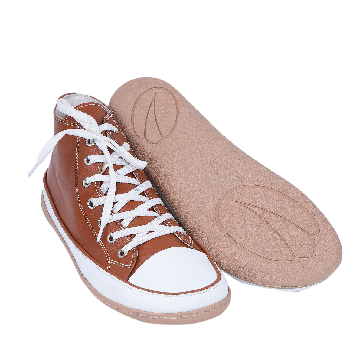 Smooth Barefoot Long Boots Converse Shoes – 6mm Rubber Sole – Tan