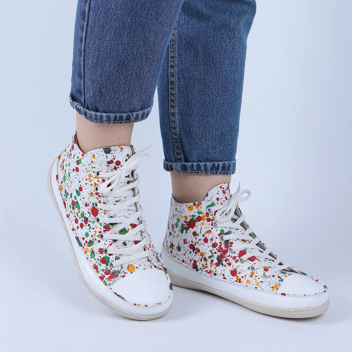 Splanter Barefoot Long Boots Converse Shoes – 6mm Rubber Sole – White