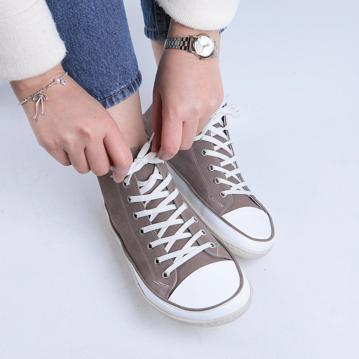 Nubuck Barefoot Long Boots Converse Shoes – 6mm Rubber Sole – Smoked