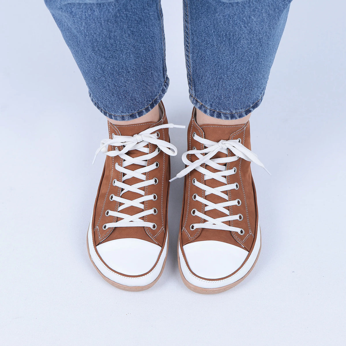Nubuck Barefoot Long Boots Converse Shoes – 6mm Rubber Sole – Tan