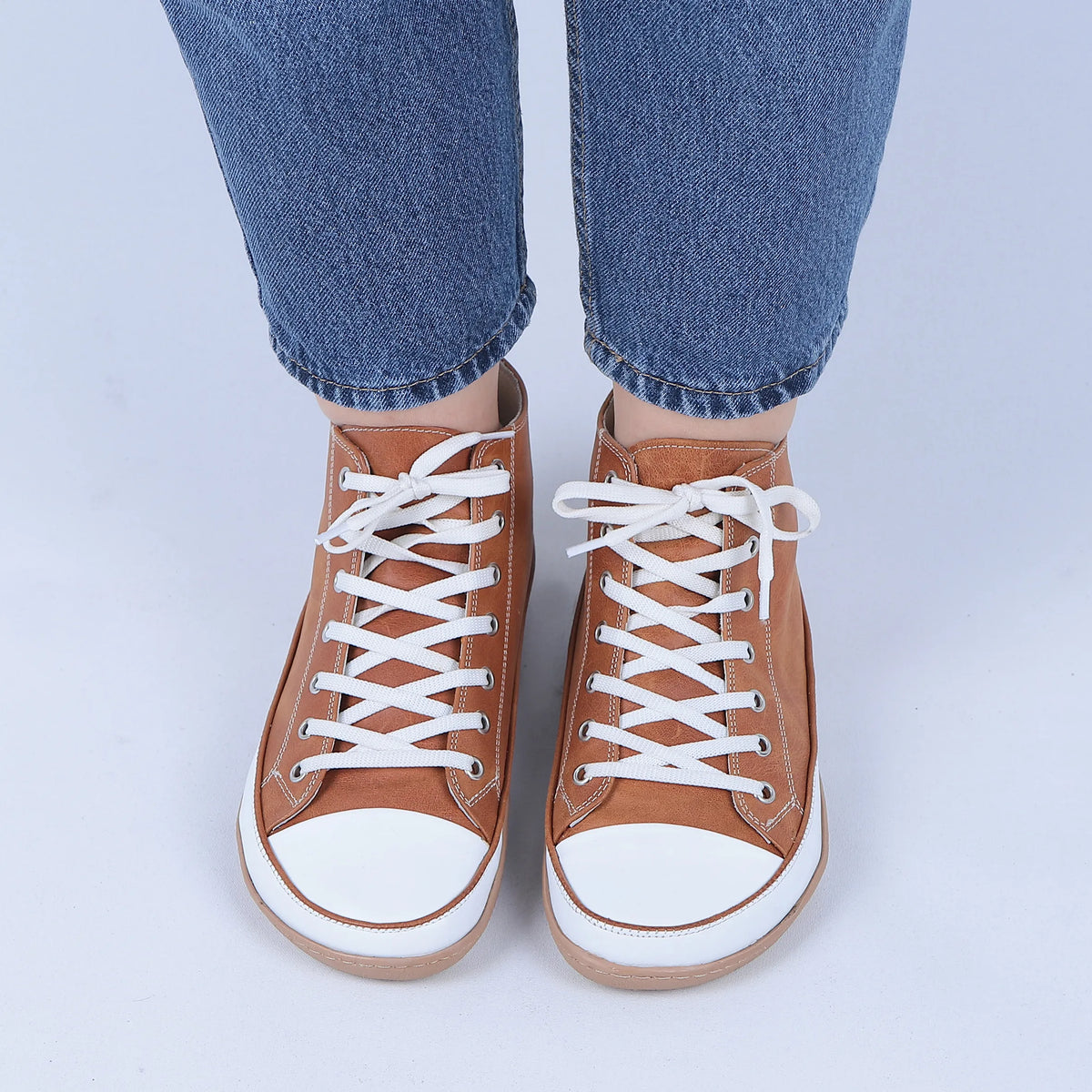 Crazy Barefoot Long Boots Converse Shoes – 6mm Rubber Sole – Honey Camel