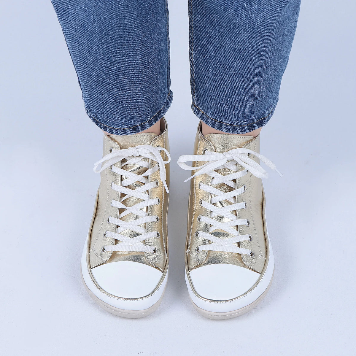 Bright Barefoot Long Boots Converse Shoes – 6mm Rubber Sole – Gold