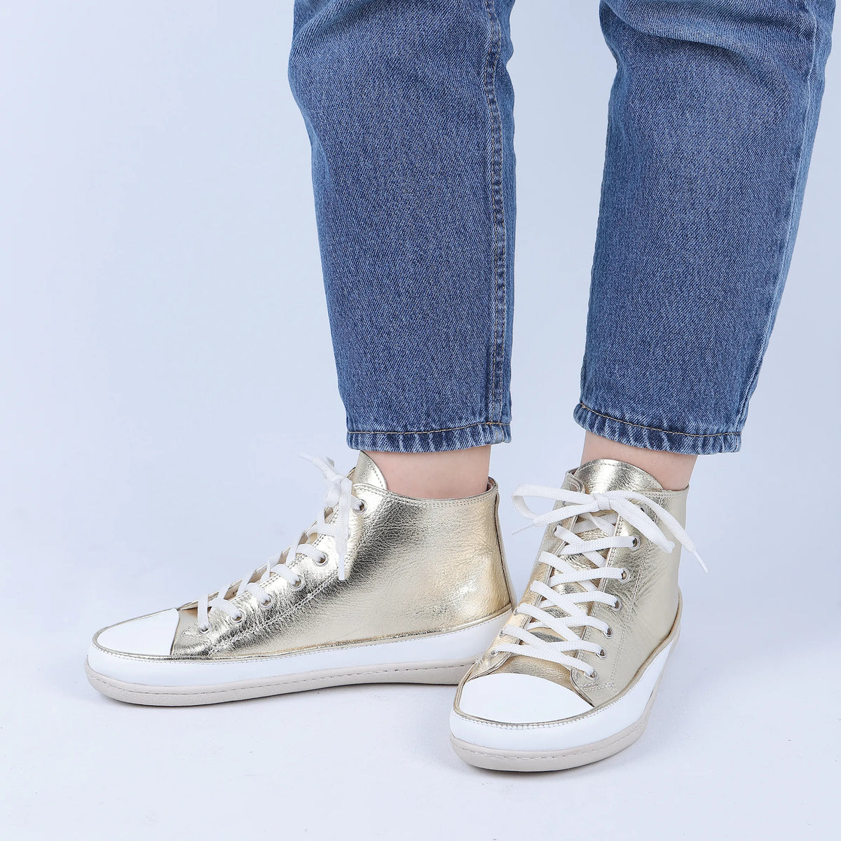 Bright Barefoot Long Boots Converse Shoes – 6mm Rubber Sole – Gold