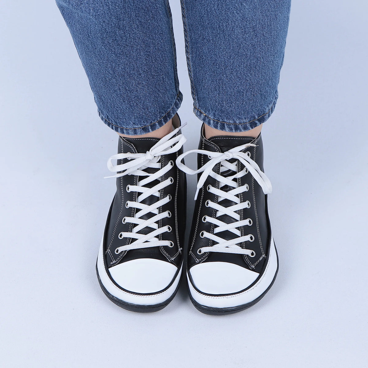 Smooth Barefoot Long Boots Converse Shoes – 6mm Rubber Sole – Black
