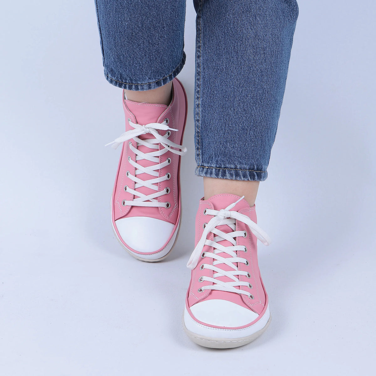 Smooth Barefoot Long Boots Converse Shoes – 6mm Rubber Sole – Pink